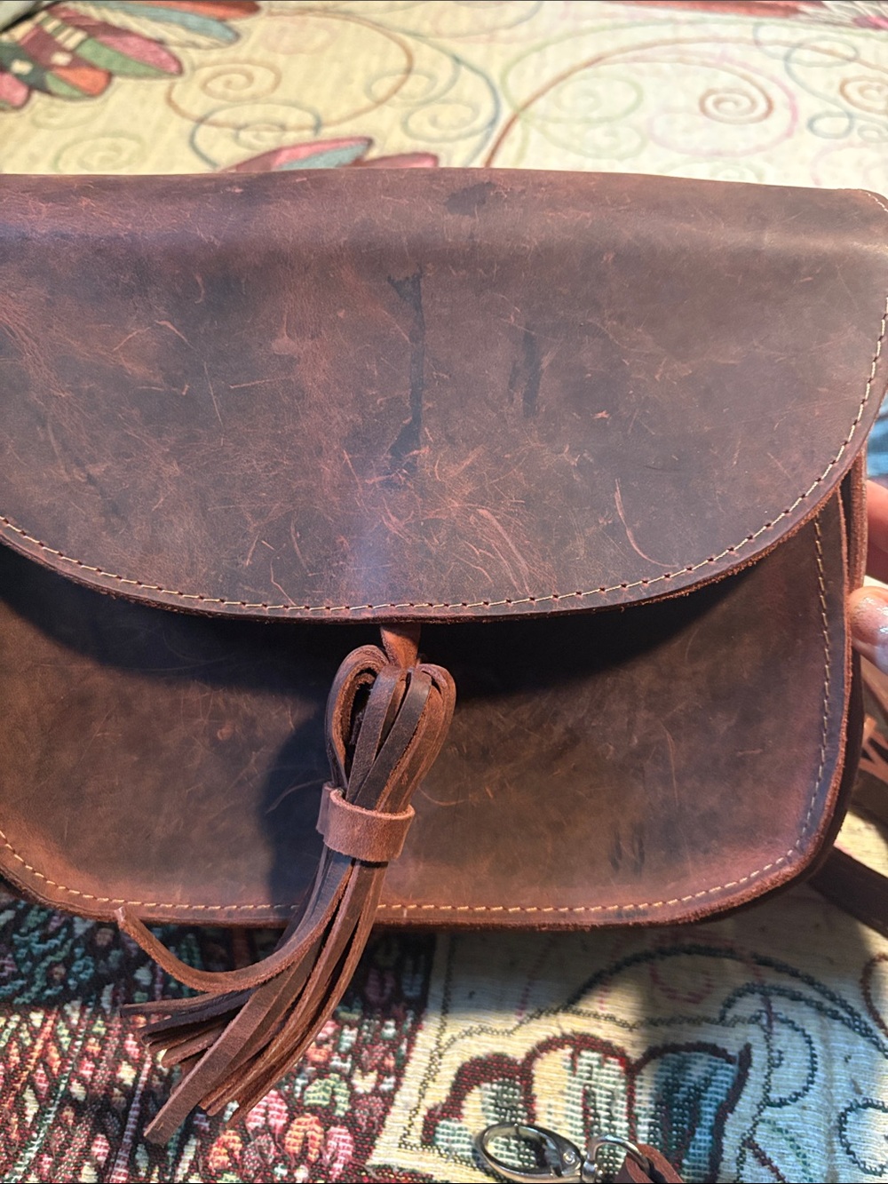 Women's Leather Crossbody Bag in Brown